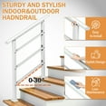 thumbnail image 3 of Zimtown Outdoor Handrails for Outside Steps, Fits 1-3 Step, Anti-Corrosion Handrails,White, 3 of 13