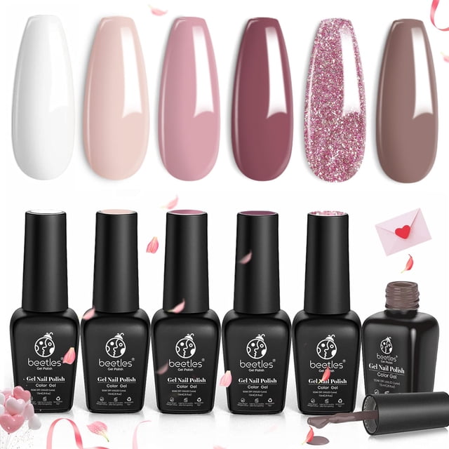 Set de esmaltes de uñas en gel Beetles Romantic Wedding, 6 colores, 7,5 ml