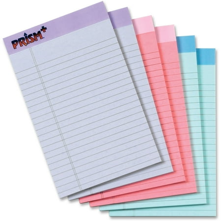 Personal Ruled Notepaper - TOPS Prism+ Writing Pads, Jr. Legal Rule, 50 Sheets, Assorted, (63016)