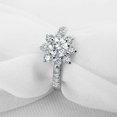 thumbnail image 2 of HeartsAndYou 3.2ct Round Cut Moissanite Engagement Ring for Women Floral Solitaire 18k White Gold over Silver, 2 of 8