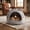 Gray-L, variant on Cute Cat Ear 2-in-1 Pet Bed Cave, Semi-Enclosed Cat Tent Bed with Hanging Ball, Warm Cozy Kitten House for All Seasons, Foldable Convertible Pet Nest for Cats Small Dogs Puppies