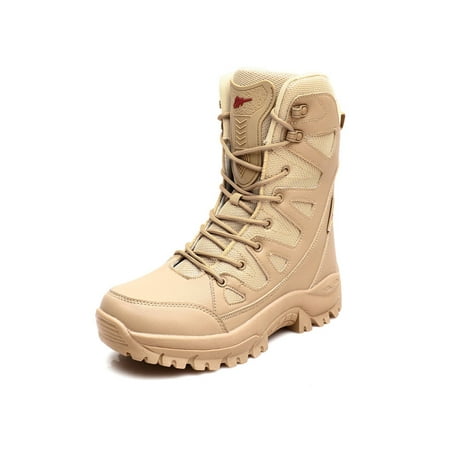 

Ferndule Unisex Hiking Shoes Flat Ankle Boot Lace-Up Booties Breathable Round Toe Trekking Shoe Casual Mesh Comfort Brown 10.5