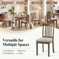 thumbnail image 5 of EOP Upholstered Dining Chair Set of 2, Farmhouse Kitchen Wood Chairs with Backrest, Modern Fabric Padded Dining Chairs for Kitchen, Living Room, Beige Pad, 5 of 11