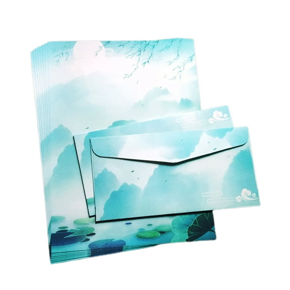Chinese Writing Paper and Envelopes Set Stationery Paper Double Side Colored Letter Paper for Student Girls