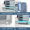 thumbnail image 5 of INTIGE 5-Tier Metal Mesh Desk Organizer with File Holder, Pen Holder and Drawer, White, 5 of 7