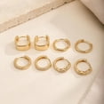 thumbnail image 3 of Small Gold Plated Hoop Earrings for Women 4 Set, Zircon Hypoallergenic Earrings Chunky Earrings with Silver Post, 3 of 10
