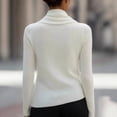 thumbnail image 4 of LWavelet Cowl Neck Knit Top Womens Plus Size Asymmetric Hem Soft Comfortable Daily Casual Long Sleeve Blouse Black S, 4 of 4