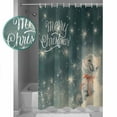 thumbnail image 3 of 72x78 Inch Shower Curtain Christmas Cat Bathroom Decor Waterproof Fabric Bathtub Bath Curtains Decorative Green Cartoon Star Merry Christmas Extra Long Shower Curtain Set with Hooks, 3 of 6