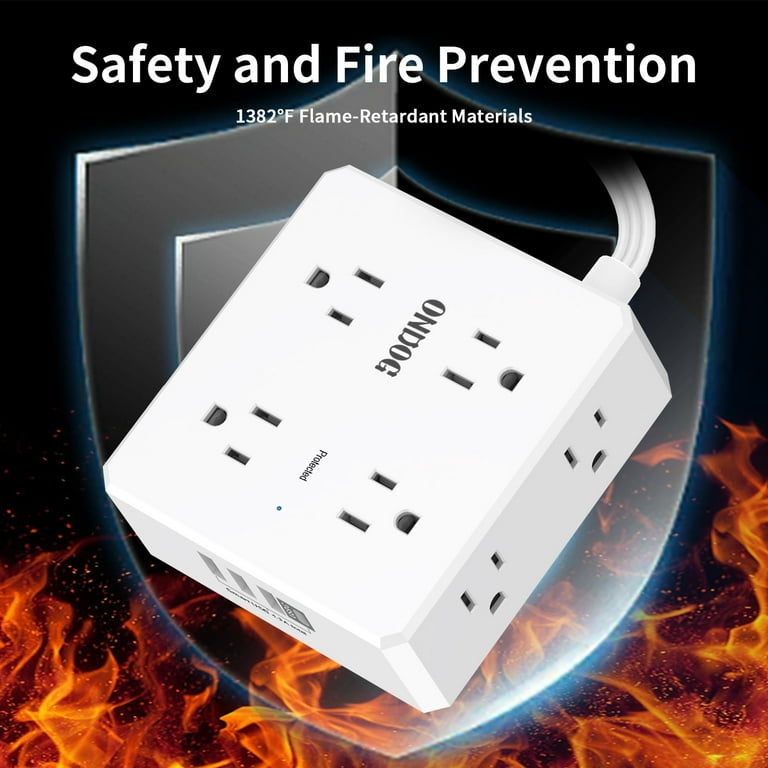 ONDOG 6ft Flat Plug Power Strip with 8 Outlets photo 2