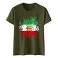 thumbnail image 1 of Tops de Cuello Alto para las Mujeres Amante Impreso Cuello Redondo Manga Corta Camiseta Casual, Blusa Diaria de Estiramiento Suave, 1 of 5