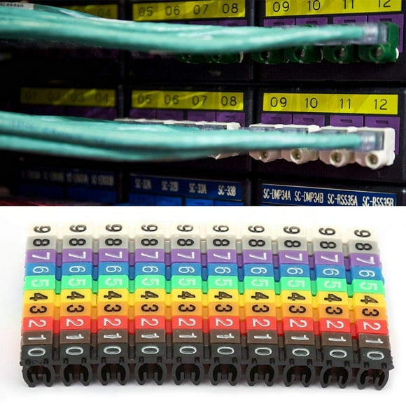 Clip-on String Wire Marking Boxed Plastic Digital Number Wire Label Tube Set Colorful Cable Marker (100PCS KCM-2.5MM)