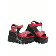 thumbnail image 7 of Slope Heel Thick Bottom Sandals for Women: Punk Fashion, Gothic Style Cross Chain Detail Platform Comfortable Casual Shoes, 7 of 7