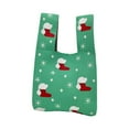 thumbnail image 3 of Bolso de mano de punto para mujer, informal, lavable, reutilizable, tipo cubo verde, 3 of 9