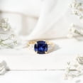thumbnail image 6 of Rosec Jewels Lab Grown Blue Sapphire Cushion Cut Engagement Ring for Women - 10mm - AAAA Grade - Certified Sapphire Moissanite Ring, 10K Yellow Gold, US 6.50, 6 of 9