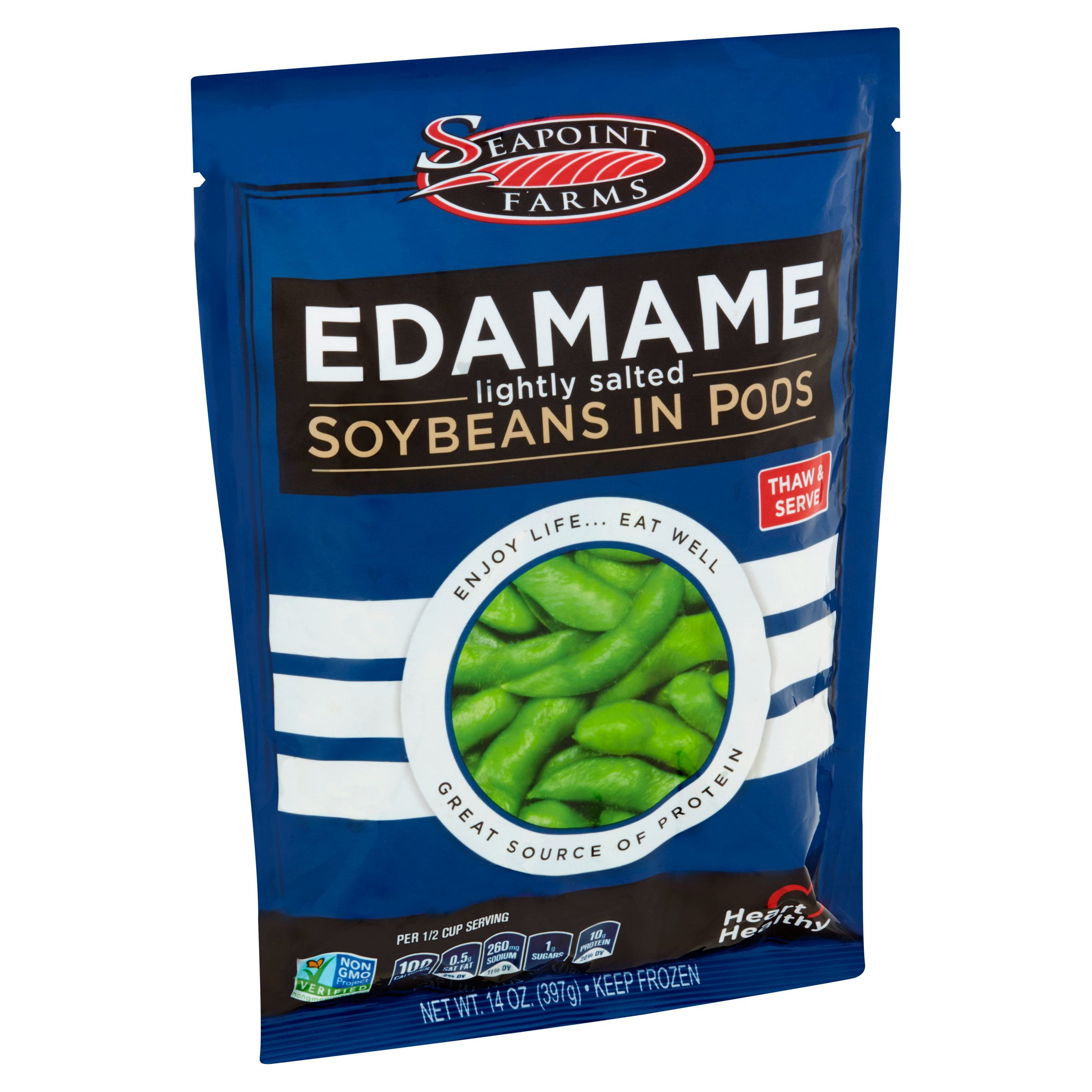Seapoint Farms Lightly Salted, Edamame Soybeans in Pods, 14 oz Frozen Bag