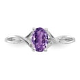 thumbnail image 5 of 14K White Gold Ring Band Birthstone (02) February Amethyst Oval Purple, 5 of 5