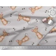 thumbnail image 3 of Soimoi Gray polyester Crepe Fabric Footprints & Mouse Kids Print Fabric by the Yard 42 Inch Wide, 3 of 5