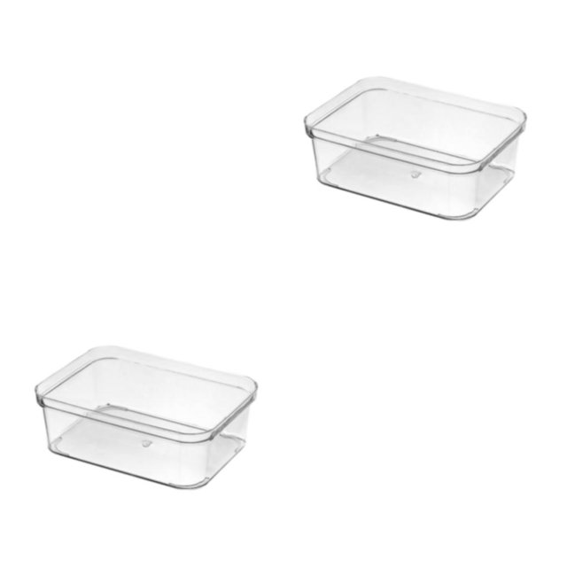 Destyer Boîte de Rangement Transparente et Différentes Tailles pour Boîte Carrée Sans Encombrement et Organisée m 2Ensemble