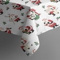 thumbnail image 3 of White Christmas Santa Pattern Rectangle Tablecloth 60"x84",Waterproof Polyester Rectangle Table Cloth, Wipeable Spillproof Polyester Tablecloth for Dining, Camping, Indoor and Outdoor, 3 of 5