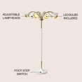 thumbnail image 3 of JONATHAN Y Vivian 61" 10-Light Mid-Century Modern Iron Medusa Multi Head LED Floor Lamp, White/Brass Gold, 3 of 10