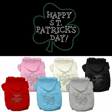 Pet Dog Cat Hoodie Rhinestone, "Happy St. Patrick's Day"