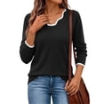 thumbnail image 2 of Fantaslook Color Block Sweaters for Women V Neck Pullover Lightweight Sweaters Long Sleeve Tops Fall Fashion Clothes, 2 of 7