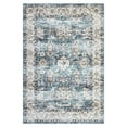 thumbnail image 5 of GlowSol 4'x6' Floral Area Rug Vintage Persian Distressed Rug Non-Shedding Non-Slip Throw Rugs Soft Foldable Rug for Home Decor, Greenish Blue, 5 of 6