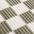 thumbnail image 5 of Hauteloom Kaysar Living Room, Bedroom Machine Washable Area Rug - Square Piles, Checkered - White, Moss Green - 5'3" x 7', 5 of 12