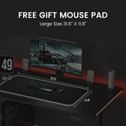 GTRACING Adjustable Height RGB Electric Sit or Stand Computer Desk with LED Lights, Black