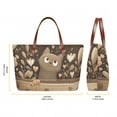 thumbnail image 5 of ZUXONGSY Cartoon Cat Flower Print Handbag with Large Capacity Makeup Bag Purse for Women PU Leather Top Handle Satchel Set with Fashion Cosmetic Pouch Purse Card Holder for Workout Dating, 5 of 5