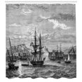 thumbnail image 3 of Ambesonne Antique Shower Curtain, History of France Elba, 69"Wx84"L, Black Grey, 3 of 3