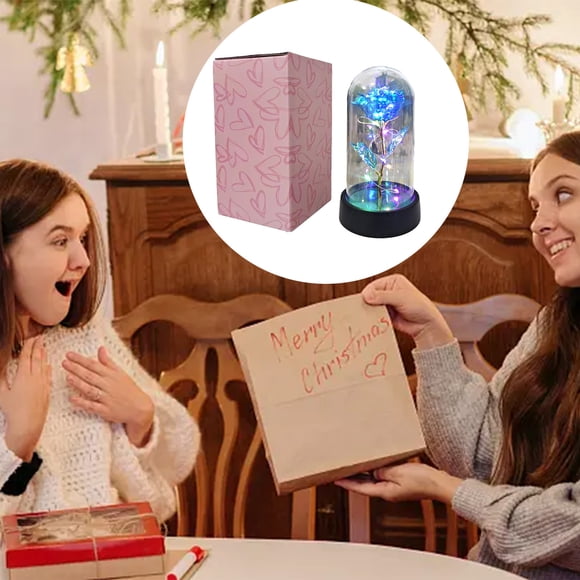 Dvkptbk Mothers Day Gifts,Valentine'S Day Gift For Her Colorful Rose Flower Gift For Valentine Love Flowers Mom Mother'S Women'S Birthday Gifts Colorful Artificial Flower Gift Led Light