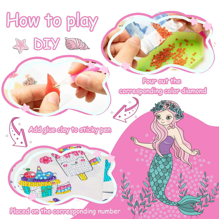 Pearoft Gifts for 6 7 8 Year Olds Kids,Unicorn Diamond Painting Toy for Girls Age 5 Kits Girls-Birthday Gifts DIY Craft Kits for Kids 5-8 Year Old