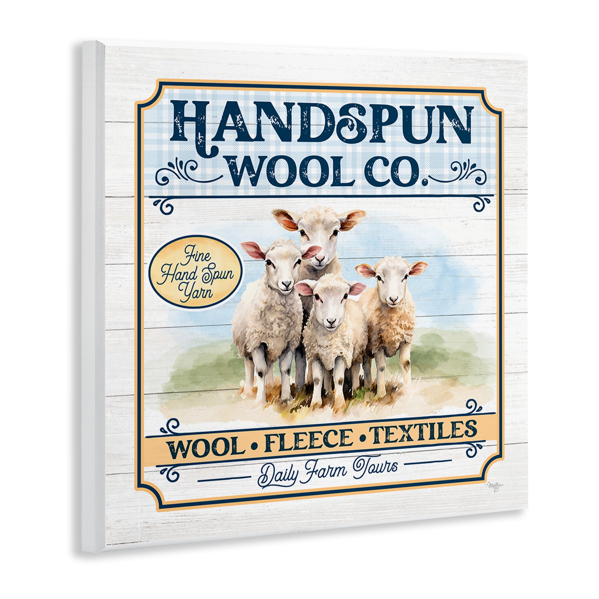 Stupell Industries Handspun Wool Sign Animals & Insects Painting Unframed Art Print Wall Art, 12 x 12