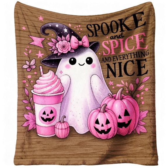 1pc Cute & Pink Pumpkin Flannel Blanket - Soft Warm 280gsm All-Season Cozy Throw with Spooky Halloween & Fall Decor, Contemporary Bedspread for Sofa