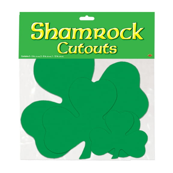 Packaged Printed Shamrock Cutouts Assorted - 24 Pack (9 Per Package)
