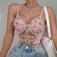 thumbnail image 1 of Top Corto Sexy Mujeres vendaje escotado tirantes ropa semitransparente sexy crop top (rosa XS) Kuymtek para Mujer Rosa T L, 1 of 6