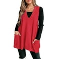 thumbnail image 2 of Baberdicy Women's Pocket Knit Vest, Multi-Color Sleeveless Coat, Utility Layer & Errands , Multi-Pocket Knit Vest, Solid Sleeveless Coat, Utility Layer Red S, 2 of 5