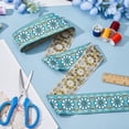 thumbnail image 4 of 7M Polyester Floral Jacquard Trim Ribbon - Cyan Style - 1.875 Inch Wide - Gift Giving Occasion, 4 of 8