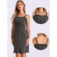 thumbnail image 2 of DARING DIVA Button Down Denim Sleeveless Sweetheart Neck Jean Dresses XL Gray, 2 of 6