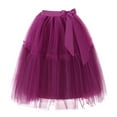 thumbnail image 3 of DuoJiaJ Tutu Skirts Women A-Line Knee Length Layered Pleated Skirt Vintage Princess Puffy Skirt,Purple One Size, 3 of 3