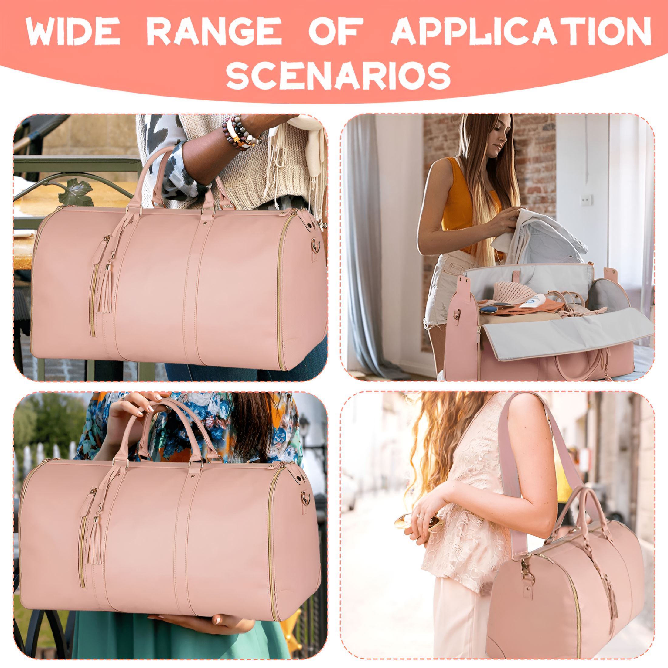 GASTROPOD 2026 New Garment Bag for Travel, Carry on Garment Bag, Hanging Suitcase Suit Weekender Travel Bag Pink, for Business Trips, Vacations, Suit Protection, Easy Packing, Travel Convenience.