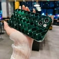thumbnail image 4 of Compatible with iPhone 13 Case-6.1 Inch, Fashion 3D Woven Pattern Plating Phone Case, Grid Printed case for Women Girls Soft Silicone Shockproof Camera Protective Back Cover-Green, 4 of 14