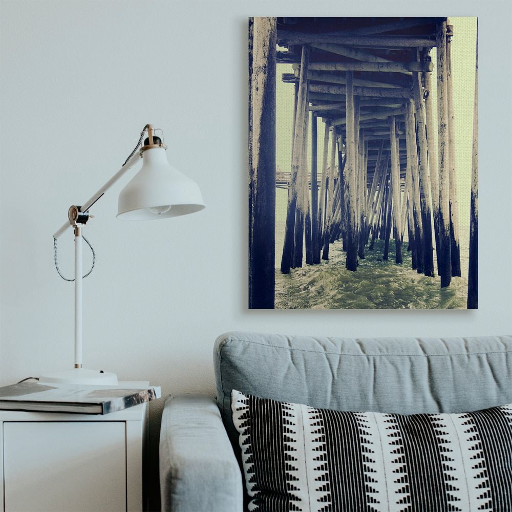 Stupell Industries Wind Waves under Distressed Pier Antique Scene Designed by Ashley Calhoun