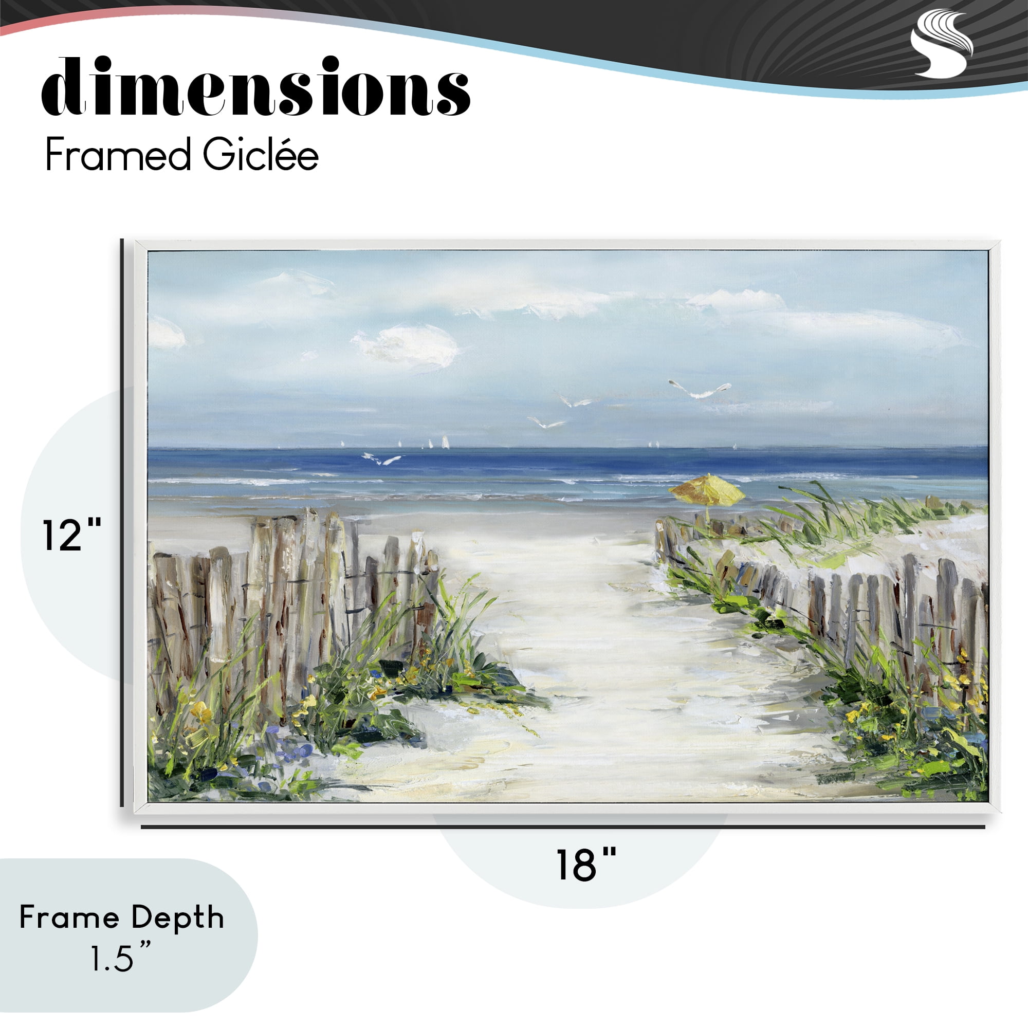 Stupell Industries Sunlit Dune Path To Ocean White Framed Giclee Art, design by Sally Swatland