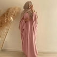 thumbnail image 1 of WILLBEST Robe pour Femmes Robe Longue à Manches Chauve-Souris Grande Taille Couleur Unie Robe Abaya, 1 of 3