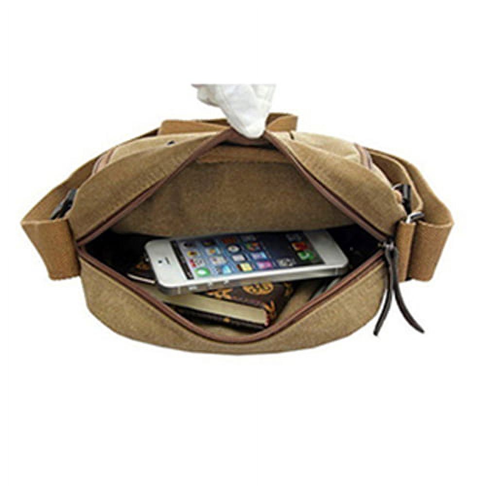 Vintage Canvas Messenger Shoulder Bag – Men's – Brown – Crossbody School Book Satchel