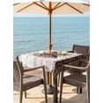 thumbnail image 3 of Outdoor Tablecloths with Umbrella Hole & Zipper, Texas Star Vintage 60x60 Inch Square Tablecloths, Red Berry Retro Art Brown White Wooden Waterproof Table Cloth, Patio/Pool/Picnic Table Covers, 3 of 8