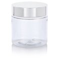 thumbnail image 4 of 12 oz Clear Plastic Straight Sided Jar with Metal Silver Overshell Lid (12 pack), 4 of 4