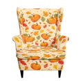 thumbnail image 2 of COEQINE Wing Back Chair Cover Fall Pumpkin Leaf 2-Piece Sofa Cover with Arms, Printed Separate Cushion Cover, with Elastic Bottom, for Bedroom Hotel Fall Autumn Decor, 2 of 7
